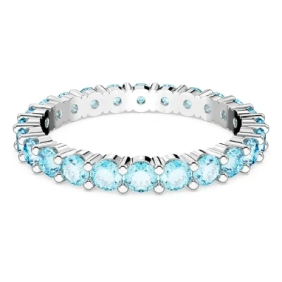 Image of Swarovski Matrix Ring, Women&#039;s, Size: K, Blue