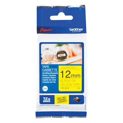 Image of Brother TZe 631S Black on yellow Roll (1.2 cm x 4 m) 1 cassette(s) laminated tape for PT D210, D600, H110, P Touch 1005, D200, D450, E550, P300, P900, P950