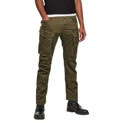 Image of G STAR RAW Men&#039;s Rovic Zip 3D Regular Tapered Pants Pants, Green (Dk Bronze D02190 5126 6059), 32W / 34L