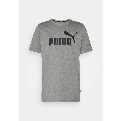Image of Puma LOGO TEE Print Tshirt, Men&#039;s, Size: Medium, Medium gray heather