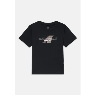 Image of Jack &amp; Jones Junior Jcotier Front Print TEE Tshirt for kids, Size: 3y, Black