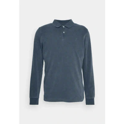 Image of Marc O&#039;Polo Long Sleeve Collar Embroidery sleeved top, Men&#039;s, Size: XXL, Dark navy