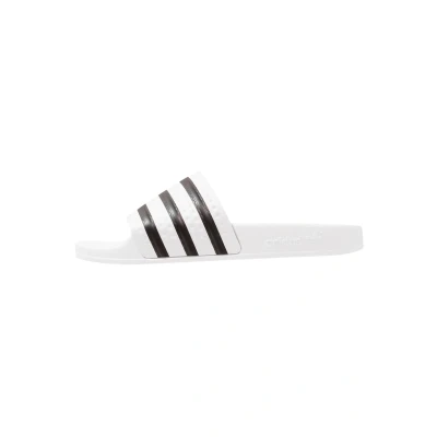 Image of adidas Originals Adilette Unisex Mules, Size: 3, White/black Synthetics