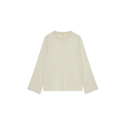 Image of Marc O&#039;Polo EASY Shape AT Round NECK Solid Long sleeved top, Women&#039;s, Size: 4, Stony sand