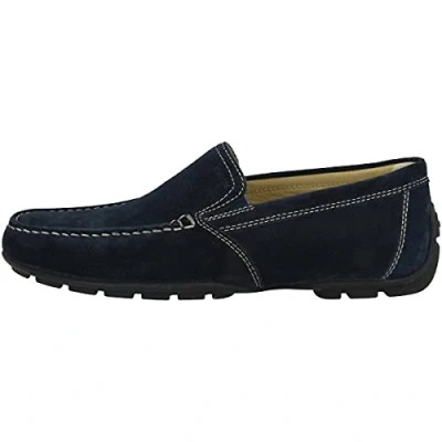 Image of Geox UOMO Monet Moccasins, Men&#039;s, Size: 9.5, Blue Leather