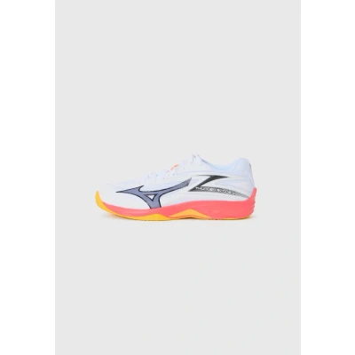 Image of Mizuno THUNDER BLADE Z Volleyball Shoes White/Fiery Coral 2/Citrus Women/Men Size 10