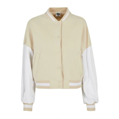 Image of Urban Classics 2 TONE College Bomber Jacket, Women&#039;s, Size: XS, Softseagrass white