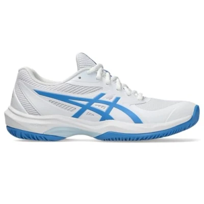 Image of Asics GAME Multicourt tennis shoes, Women&#039;s, Size: 8, White/blue coast Leather/synthetics