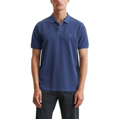 Image of Marc O&#039;Polo Short Sleeve Slits AT HEM Embroidery Polo shirt, Men&#039;s, Size: Small, Iris ink