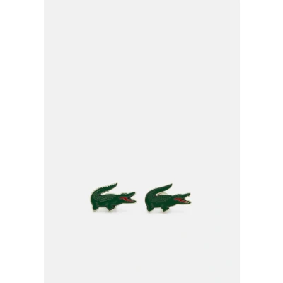 Image of Lacoste Unisex Earrings silvercoloured/green, Size: One Size, Silver coloured/green