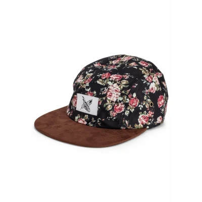 Image of Blackskies Florale 5 Panel Cap, Men&#039;s, Size: One Size, Black beauty ii