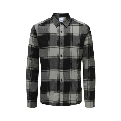 Image of Only &amp; Sons Gudmund Checked NOOS Shirt, Men&#039;s, Size: XS, Grau