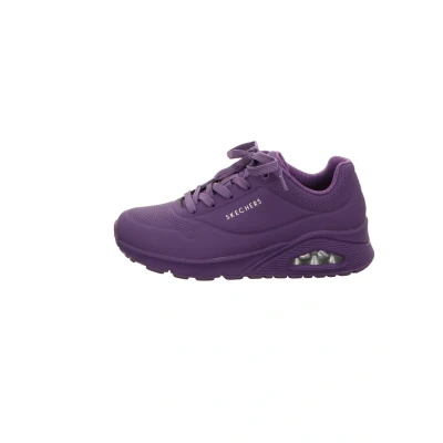 Image of Skechers Women&#039;s Uno Stand on Air Sneaker, Purple Durabuck Mesh, 5.5 UK