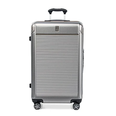 Image of Travelpro Platinum Elite TSA Lock Hard Shell Case with Swivel Wheels, Polycarbonate Suitcase, Metallic Sand, Checked Large 28 Inch, Lock,