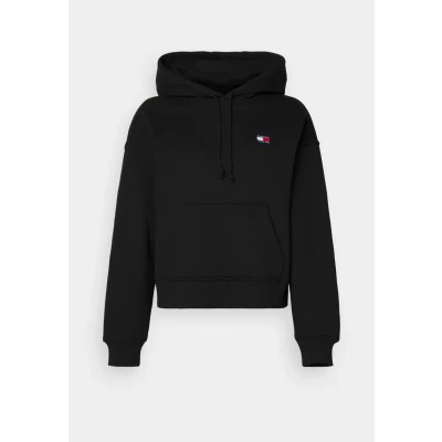 Image of Tommy Jeans Badge Hoodie Sweatshirt, Women&#039;s, Size: XXL, Black