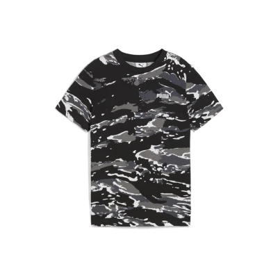 Image of Puma Essentials CAMO Youth Print Tshirt for kids, Size: 14y, Black