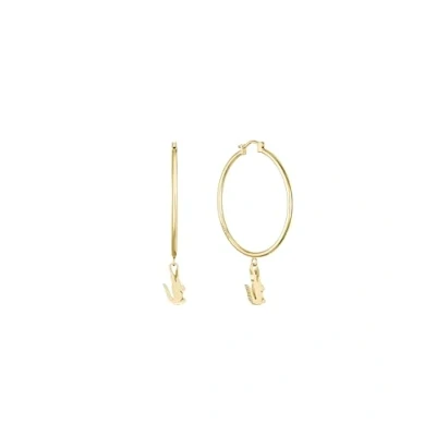 Image of Lacoste Crocodile Unisex Earrings goldcoloured, Size: One Size, Gold coloured