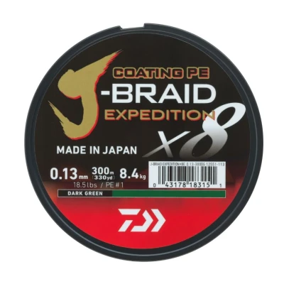 Image of Daiwa J Braid Expedition X8E Braided line Dark Green 0.32mm/31kg (300m) fishing