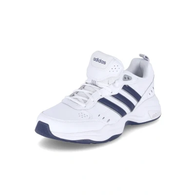 Image of adidas Men&#039;s Strutter Shoes Gymnastics and Training Shoes, Cloud White Dark Blue Matte Silver, 6 UK