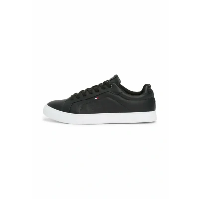 Image of Tommy Hilfiger Men&#039;s Icon Court Pinperf LTH Fm0fm05483 Low Top, Black, 11 UK