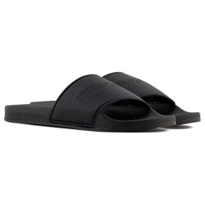 Image of Armani Exchange Mules, Men&#039;s, Size: 9, Black High quality imitation leather