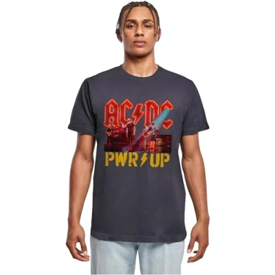 Image of Merchcode ACDC Pwrup Stage Lights Print Tshirt, Men&#039;s, Size: XXL, Navy