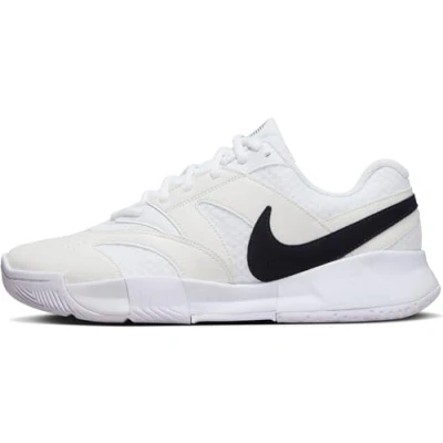 Image of Nike Performance Court LITE 4 Multicourt tennis shoes, Women&#039;s, Size: 5, White/black/summit white Imitation leather/ textile