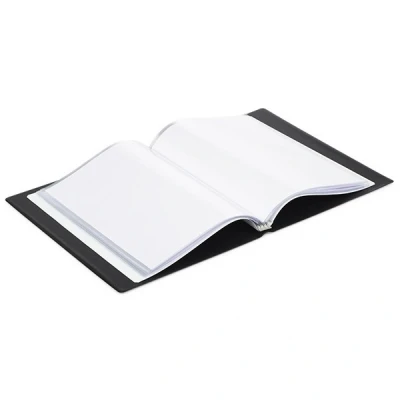 Image of Rillstab Original Display Book (30 Transparent/Clear Pockets) A5 Front Page Ring Binder Portfolio &amp; Project Presentation Folder for Meetings Conferences Poly Clear Pocket Black 99534