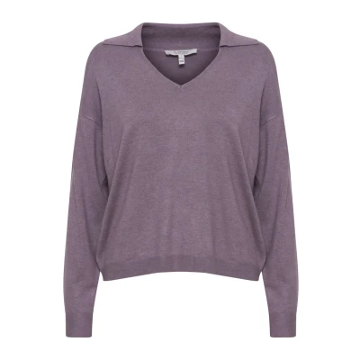 Image of b.young Bypimba Collar Jumper, Women&#039;s, Size: Large, Grape jam melange