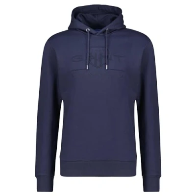 Image of GANT Tonal Shield Hoodie, Men&#039;s, Size: Small, Evening blue