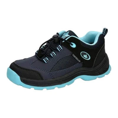 Image of LICO Tarik V Unisex Hightop trainers for kids, Size: 4, Marine/orange Leather and textile