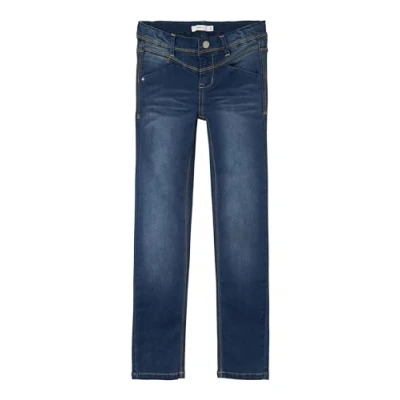 Image of Name It Girl&#039;s Nitsus Indigo K Skinny DNM Pant Noos Jeans, Dark Blue Denim, 11 Years