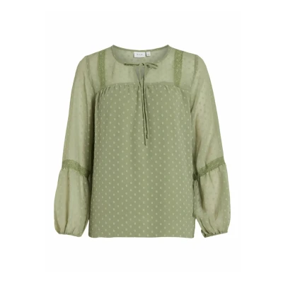 Image of VILA Viedee Blouse, Women&#039;s, Size: 6, Oil green