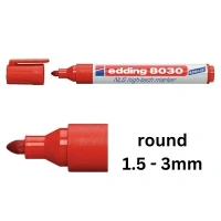 Image of edding 8030 NLS high tech marker red 10 pens bullet nib 1.5 3 mm rustproof for low corrosion marking use on steel, metal, iron, aluminium
