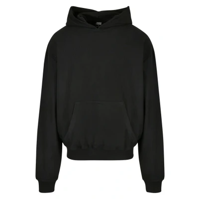 Image of Urban Classics Men&#039;s Rib Terry Boxy Hoody Sweatshirt, Black, S