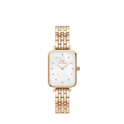 Image of Daniel Wellington Quadro Lumine 5 LINK MOP Watch Rose goldcoloured, Size: One Size, gold coloured