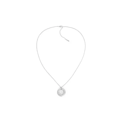 Image of Calvin Klein Women&#039;s CK SPIRAL Collection Pendant Necklace in Stainless Steel with a Charm 35000760, One Size, Steel, No Gemstone