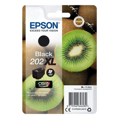 Image of Epson 202XL Black Kiwi High Yield Genuine, Claria Premium Ink Cartridge
