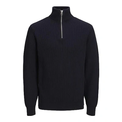 Image of JACK &amp; JONES Men&#039;s Rddwalt Knit Half Zip Sn Jumper, Blazer Navy, XL