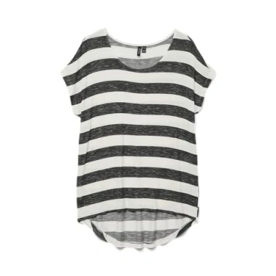 Image of Vero Moda Vmwide Stripe Print Tshirt, Women&#039;s, Size: Large, Black/snow white