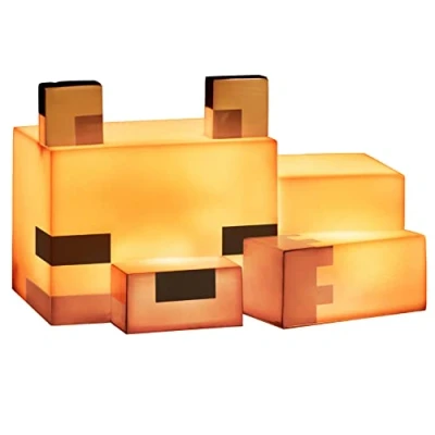 Image of Paladone Minecraft Fox Night Light Officially Licensed Bedroom Décor and Desk Lamp, Black