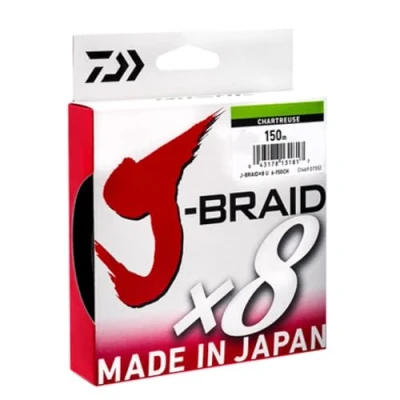 Image of Daiwa J Braid X8 0.20mm 150m chartr. Braided fishing line
