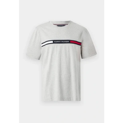 Image of Tommy Hilfiger Chest Insert TEE Print Tshirt, Men&#039;s, Size: Medium, Light grey