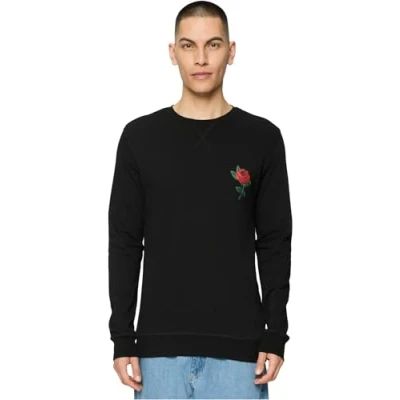 Image of Mister Tee ROSE Crewneck Sweatshirt, Men&#039;s, Size: XS, Black