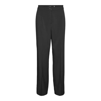 Image of Vero Moda Vmrita MW Straight Trousers, Women&#039;s, Size: Lx30, Black