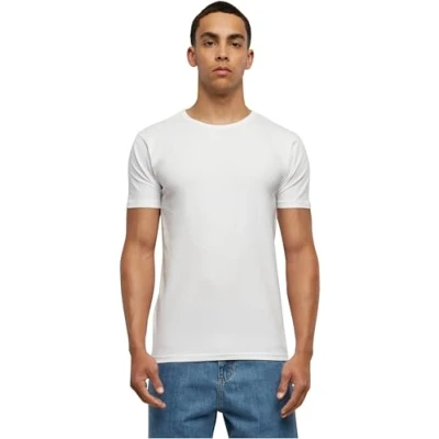 Image of Urban Classics Fitted Stretch TEE Basic Tshirt, Men&#039;s, Size: 5XL, White