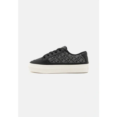 Image of Tommy Hilfiger Monogram Trainers, Women&#039;s, Size: 6, Black Leather