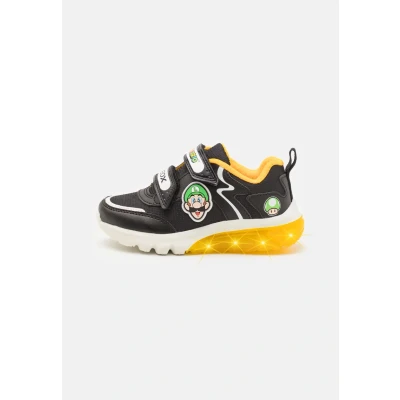 Image of Geox Nintendo Ciberdron BOY Light UP Trainers for kids, Size: 11.5K, Black/yellow Imitation leather/ textile