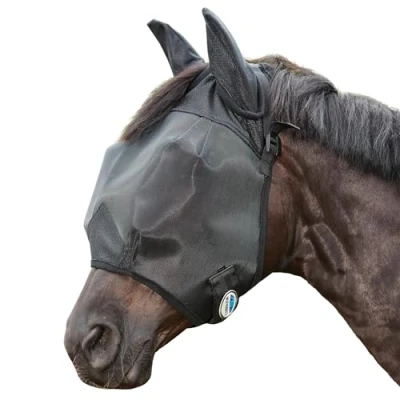 Image of Weatherbeeta ComFiTec Fly Mask Double Dart Deluxe with Ears