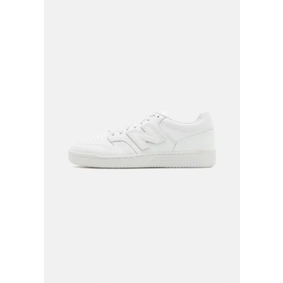 Image of New Balance 480L Unisex Trainers, Size: 9.5, White Leather/synthetics